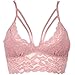 Ted Noah Floral Racerback Bralette Top Sheer Bustier Wlreless Removable Pads Breathable Bra(L.Rose, M)