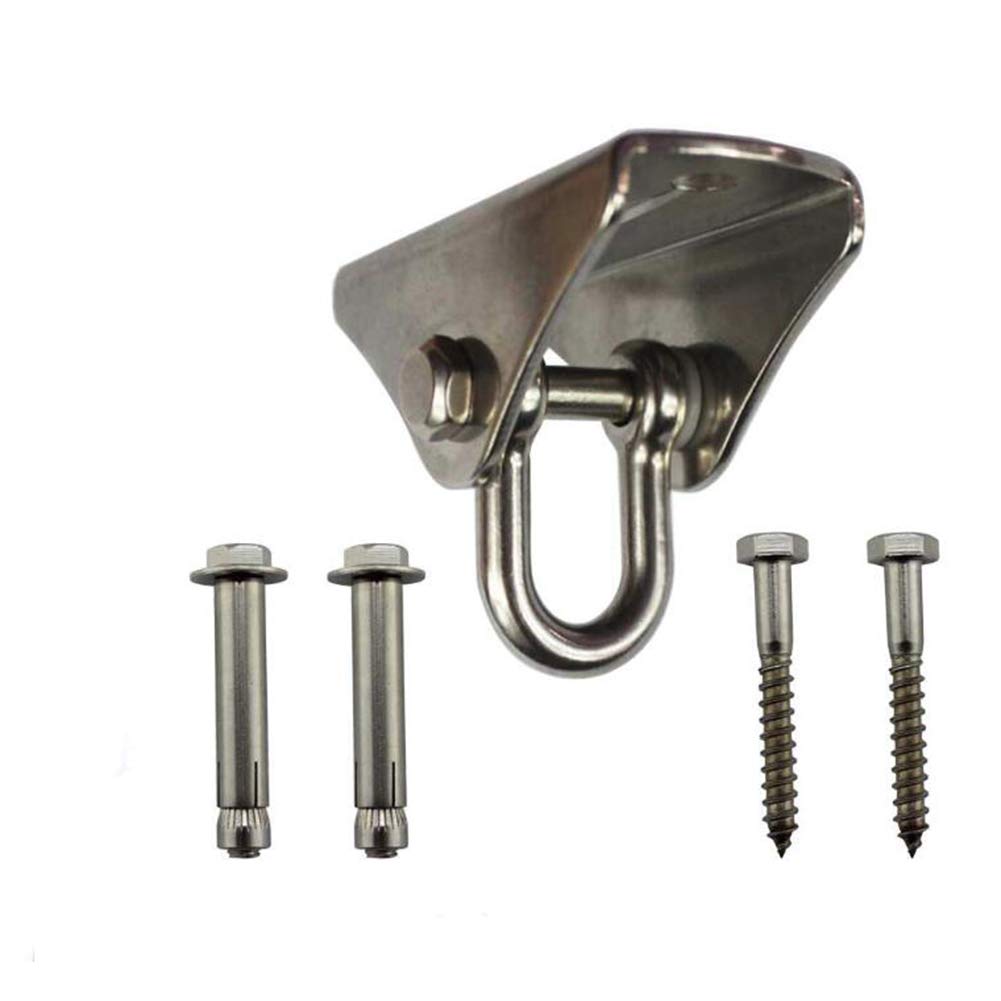 Chiloskit 304 Stainless Steel Heavy Duty Swing Fixed Buckles Hook Hanger for Yoga Hammock Chair Sandbag Swing Fixed Accessories Set Permanent Antirust with Screw (Type B)