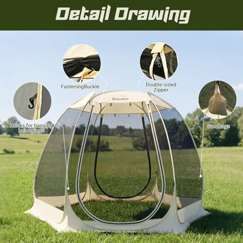 Lenotos 10x10 Pop Up Screen House Review: Portable Gazebo with Mosquito Netting image 23