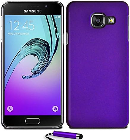 Purple Armour Slim Hard Case Shell Cover For Samsung Galaxy A3 2016 A310 + Screen Protector + Stylus