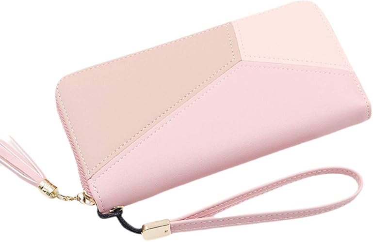 Amazon 長財布 レディース ラウンドファスナー 大容量 多機能 スマホ入れ 可愛い おしゃれ チェーン付き 3色 デザイン Puレザー ピンク Nien 財布