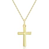 WORFRIL 14K Gold Cross Pendant Necklace for Women Minimalist Jewelry with Dainty Charm Elegant Chain for Daily Gift Use