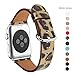 WFEAGL Compatible Apple Watch Band 38mm, Top Grain Leather Band for iWatch Series 3,Series 2,Series 1,Sport, Edition (Leopard Band+Silver Buckle)
