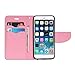 GMYLE iPhone 6 Case, [Wallet Stand] iPhone 6 4.7 Case Wallet [Mint Green & Pink] Premium Synthetic Leather Wallet Case Cover with STAND Flip Cover for iPhone 6 (4.7) - Mint Green & Pink