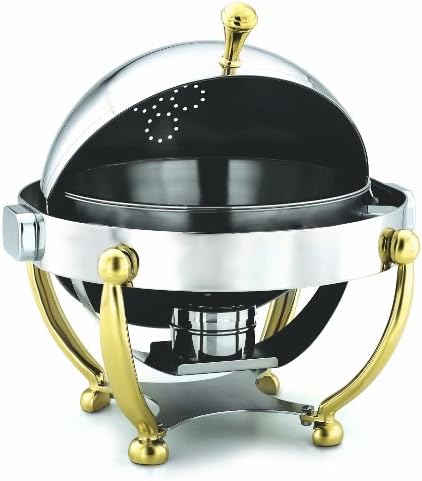 Alegacy AL560A Stainless Steel Savoir Round Chafing Dish with Brass Legs, 13-Inch Diameter