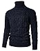 H2H Mens Elegant Long Sleeve Slim Fit Knitwear Warm Turtleneck Sweater Casual Navy US M/Asia L (KMOSWL0222)