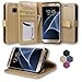 Abacus24-7 Wallet Series Samsung Galaxy S7 Edge Case with Flip Cover and Stand, Gold