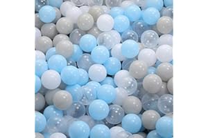 Thenese Ball Pit Balls Soft Plastic Ocean Balls for Parties Events Playground Games Pool Birthday Gift Small Size 2.15 inches 100pcs Light Blue