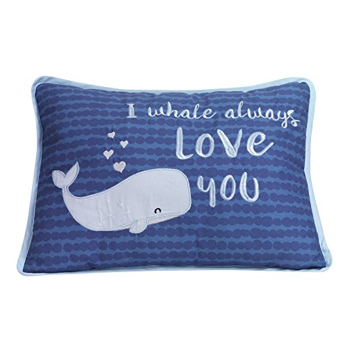 Lambs & Ivy Oceania Decorative Throw Pillow - Blue Ocean Whale - //medicalbooks.filipinodoctors.org