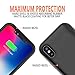 iPhone X Battery Case,Ruky 6000 mAh Rechargeable Extended Battery Charger Protective Case Power Pack for Apple iPhone X 5.8-inch - (Black