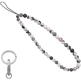 C&amp;L Accessories Beaded Phone Charm Cell Phone Lanyard Wrist Strap Handmade Natural Gemstone