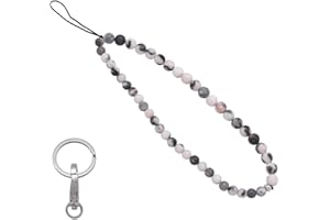 C&L Accessories Beaded Phone Charm Cell Phone Lanyard Wrist Strap Handmade Natural Gemstone