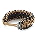X-Plore Gear Survival Paracord 550 Bracelet With Fire Starter, Tinder, Eye Knife | Durable Parachute Nylon Snug Fit | Build Shelter, Catch Food | For Emergencies, Traveling (Black/Brown)