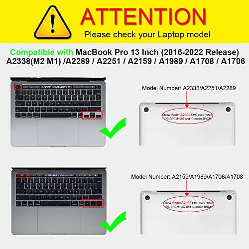 FINTIE Case Compatible with MacBook Pro 13 inch M2/M1 (2022-2016) A2338/A2289/A2251/A2159/A1989/A1706/A1708, Ultra Thin Hard Shell Protective Snap Cover, Crystal Clear