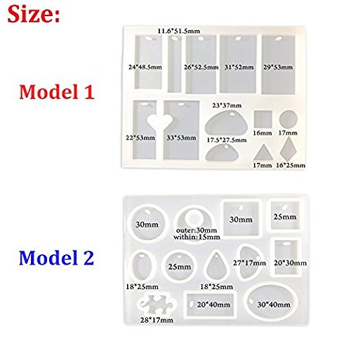 Frenshion 5 Pieces 30ML Crystal Epoxy Resin UV Glue, 9Pcs Transparant Silicone Mould Resin Craft Mould Tools Nail Art Tools For Handcraft Jewelry Earrings Necklace Bracelet Nail Art Accessories - Thumbnail 6