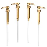 Gold Syrup Pump Dispenser - 4Pcs Skinny Pumps for