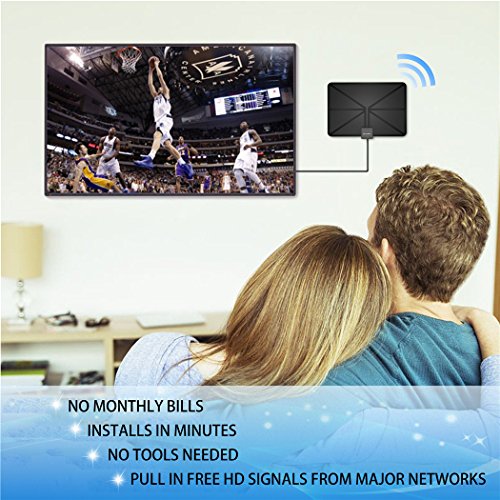 image for Amzgrace HD Digital TV Antenna - Best Amplified HDTV Antenna 60 Mile R
