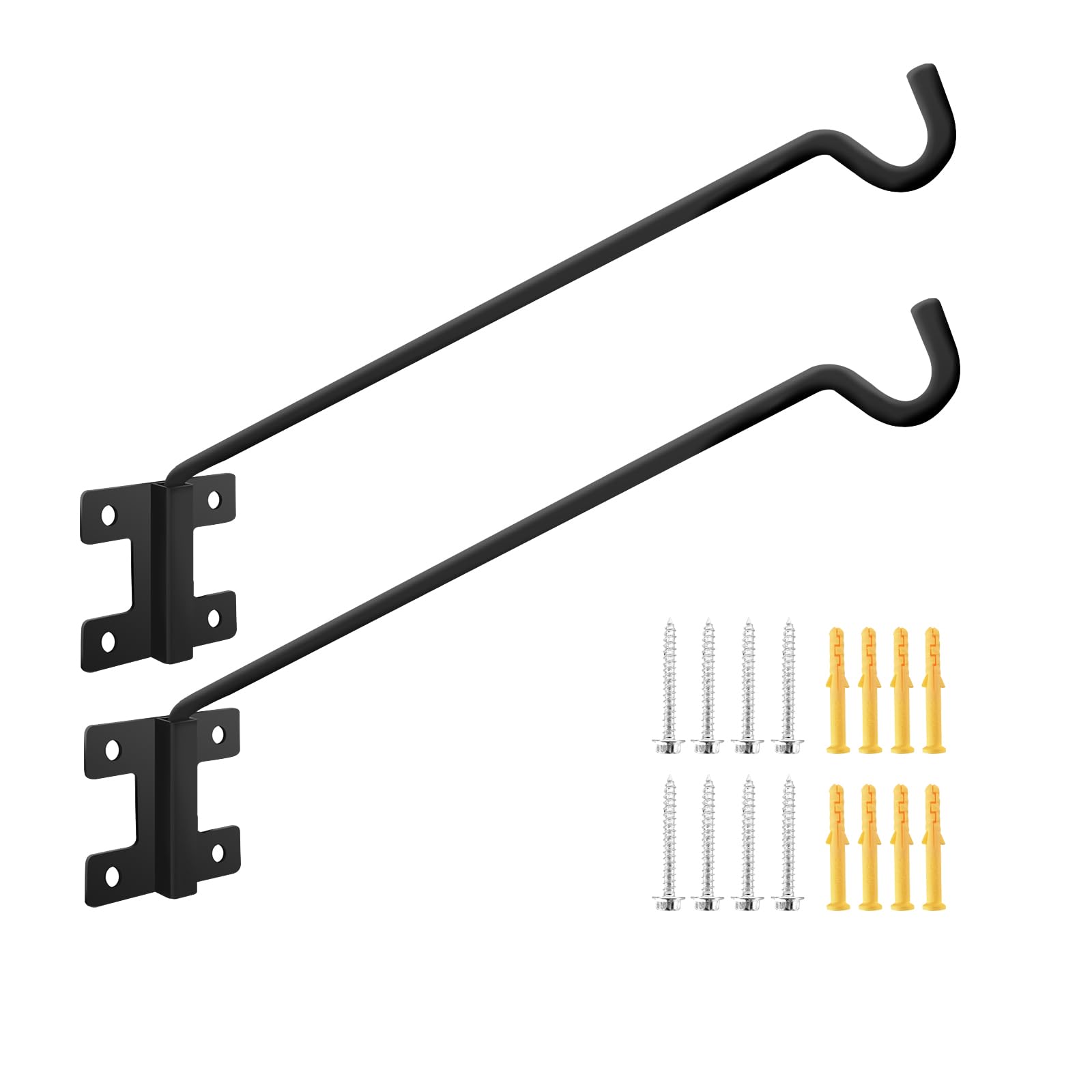 BSWAN Flower Basket Hook Deck Hook Rail Wall Mounted, Extension Reach Wall Bracket,Hook for Hanging Plants, Wind Chimes,Bird Feeders,Outdoor Lights