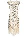 BelinlaAny Women's 1920s Retro Diamond Sequined Embellished Fringed Flapper Dress 002(Medium, Luxury Beige)