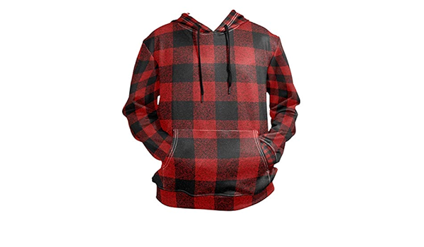 plaid pattern colorblock panel hooded shirt