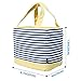 Lifewit Capacity-Adjustable/Drawstring Lunch Box, Insulated Thermal Bento Bag for Office/School/Picnic, Naval Stripe, Blue Yellow