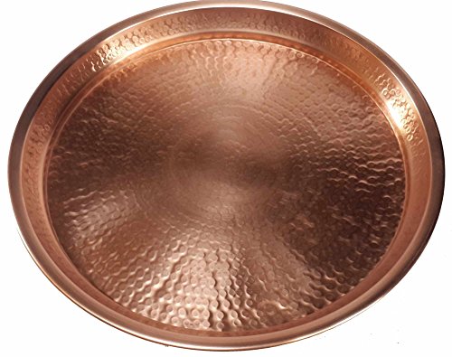 Egypt gift shops Hand Hammered Traditional Shiny Finish Pure Natural Copper Bird Bath Birdbath Bowl Party Display Candy Tea Cocktail Drinks Serving Tray Kitchen Wedding Anniversary Decor Plate Display - Thumbnail 2