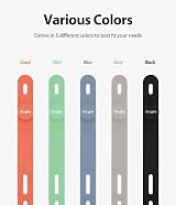 Ringke Silicone Cable Ties 15 Pack Assorted Colors Reusable Cord Wire Organizer view 3