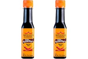 Mexico Lindo Picante Negra Hot Sauce | Light & Spicy | 8,400 Scoville Level | Great with Asian Food, Seafood & Meat | 5 Fl Oz Bottle (Pack of 2)