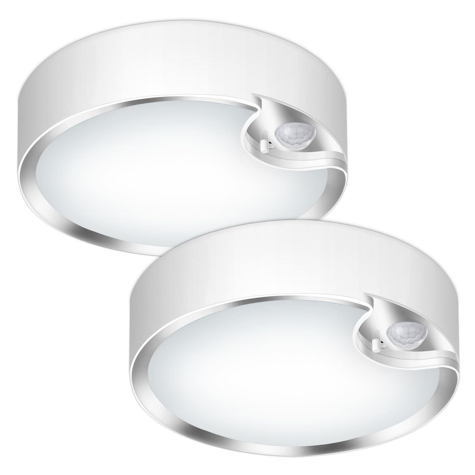 Photo 1 of TOOWELL Motion Sensor Ceiling Light Battery Operated Indoor LED Ceiling Lights for Closet Hallway Pantry Laundry Stairs Garage Bathroom Shower Porch Shed Wall 400LM Motion Activated Light - 2 Pack