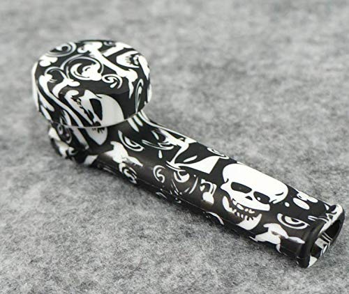 Unbreakable Silicone Travel Accessory with lid and Black and White Skull Logo