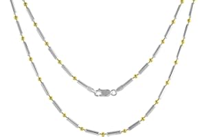 SABRINA SILVER Sterling Silver Pallini Bead Dot Dash Ball Chain Necklaces & Bracelets 2.6mm Two tone Gold Plated Italy sizes 7-36 inch