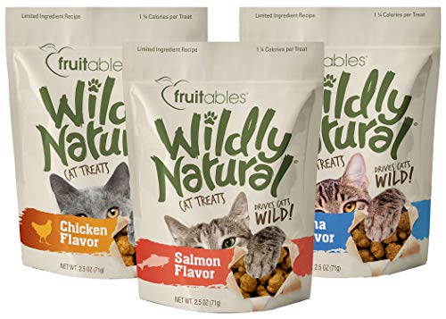 Fruitables Wildly Natural Cat Treat Variety Pack with Chicken, Tuna and Salmon, 3 Pack, (1) 2.5 Ounce Bag of Each Flavor - Thumbnail 3