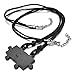 INBLUE Men,Women's 2 PCS Stainless Steel Pendant Necklace Black Jigsaw Puzzle Love Couple Adjustable 20~22 Inch Chain