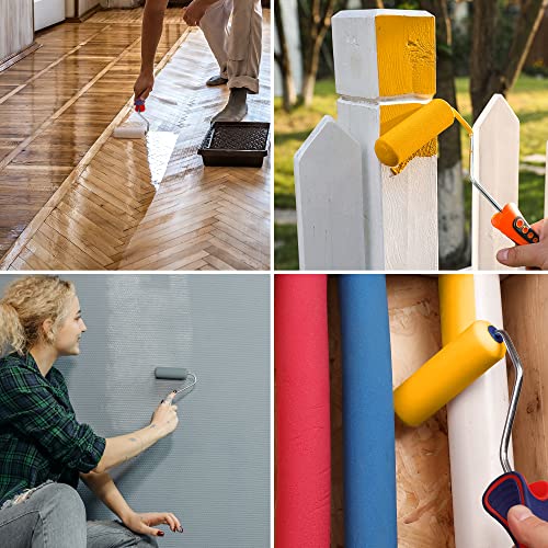 WORKPRO 12Pack Foam Paint Roller 4 inch, Small Paint Roller Kit, Mini