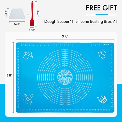 Silicone Pastry Mat with Measurements Bake Base Thick Nonstick Baking