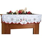 Lighted Winter Snowmen Mantel Scarf