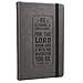 Be Strong Mini Hardcover Pocket Size LuxLeather Notebook with Elastic Closure in Gray - Joshua 1:9, 3.7