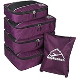 5pc Packing Cubes Set Large Travel Luggage Organizer 4 Cubes 1 Laundry Pouch Bag