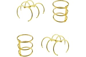 HAHIYO 4Pcs Gold 30mm/1.2inch Inner Diameter Metal 3 Rings Loose Leaf Binders Book Rings Snap Split Hinged Stainless Steel Binder Rings for DIY Travel Diary Notebook Photo Album Binding Spines Comb