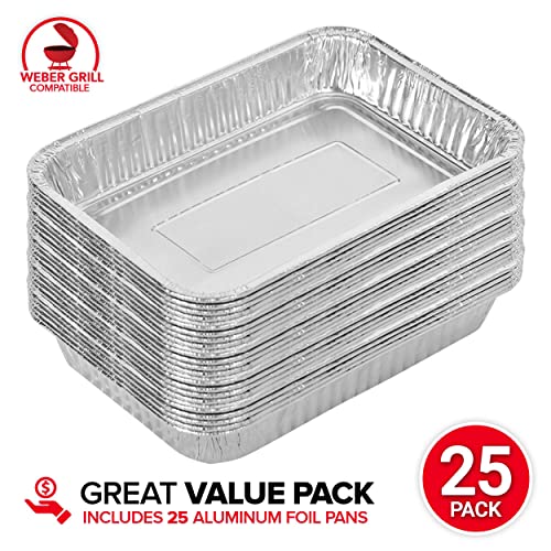Stock Your Home 1.25” Aluminum Drip Pan (25 Count) Disposable Foil