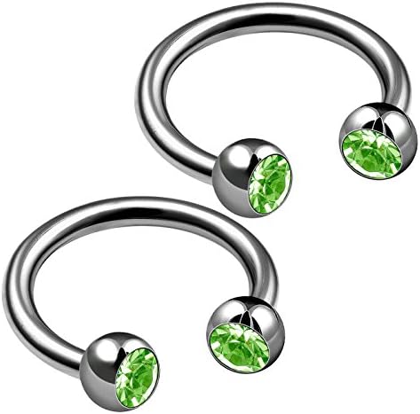 2pcs Circular Barbell Titanium G23 16g Ear Helix Lip Eyebrow Tragus Nose Snake Bite Septum Barbell Cartilage B2FCL Ring Pick color