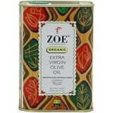 Zoe Organic Extra Virgin Olive Oil 25.5 FL. OZ. tins (Pack of 2), Organic Spanish Extra Virgin Olive Oil, First Cold Pressing of Spanish Cornicabra Olives, Delicate Aromatic Buttery Flavor, Kosher