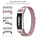 SWEES Metal Bands Compatible Fitbit Alta & Fitbit Alta HR, Milanese Stainless Steel Metal with Diamond Dressy Design Replacement Accessories Small for Women, Silver, Rose Pink