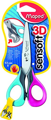 Maped Sensoft Fluo School Scissors with Flexible Handles, Assorted Colors