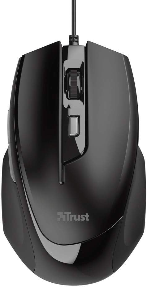 Trust Voca Computer Mouse, 800-2400 DPI, USB Connection Plug & Play, Comfortable Shape, 2 Thumb Buttons, 160cm Cable Length - Image 3