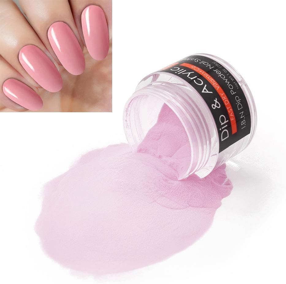 Pink Nail Dip Powder (Added Vitamins and Calcium) 2 in 1 Acrylic Dipping Powder Color 1 Ounce, Non-toxic and Odor-Free, No Need UV LED Lamp Dryer (008)