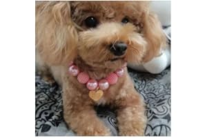 KOSMOS-LI Necklace for for Small Dog or Puppy Fits Chihuahua, Yorkie, Mini Breeds - Cute Pet Jewelry and Accessories (22660-pink)