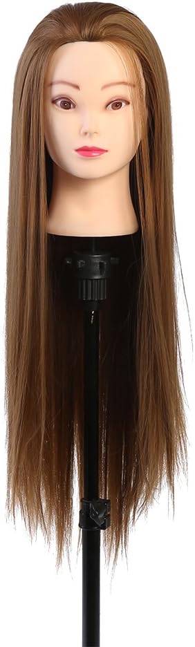 Training Head 60 cm Mannequin Head Hair Styling Manikin Cosmetology Doll Head Synthetic Fiber Hair Hairdressing Training Model Head - Image 4