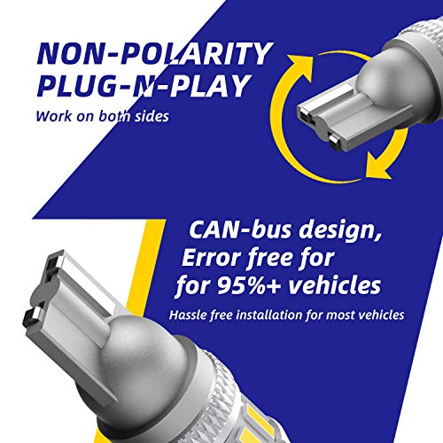 194 LED Bulb, AUTOONE Interior Car Lights 168 2825 W5W T10 Light Bulbs Error Free for Dome Map Parking Trunk Door Courtesy License Plate Lights, 6500K White, Pack of 2