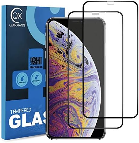 QIANXIANG Screen Protector Compatible iPhone X/Xs,[3 Pack],HD Clear Super Strong 9H Hardness 6D Full Coverage Tempered Glass for iPhone X/10/Xs[5.8inch],Anti-Scratch,Bubble Free